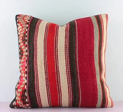 $17.50 • Buy Decorative Handmade Turkish Kilim Pillow Cover 16x16 Kilim Sofa Pillow