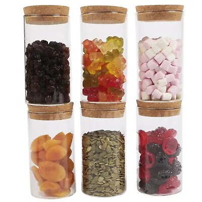 £15.95 • Buy Small Glass Canister With Cork Stopper Lid & Airtight Sealing, Mini Spice Jars