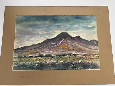 Vintage Watercolor Painting “Road To White Oaks New Mexico” By Bill Rakocy • $220