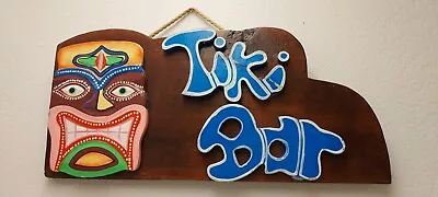 Vintage Tiki Bar Decor Handmade Sign Wood EUC! • $15