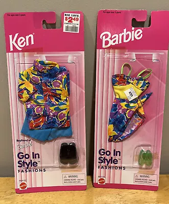 New Mattel Vintage 1996 Barbie And Ken Go In Style Swim Suits Matching Set • $34.99