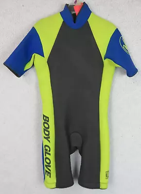 Vintage Mens BODY GLOVE Wet Suit Size M L Blue Neon Yellow 32 Mm Density Spring • $29.99