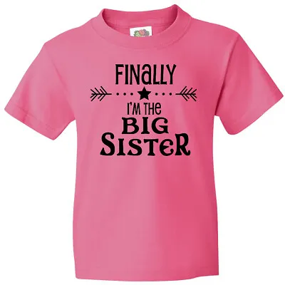 Inktastic Finally I'm The Big Sister Youth T-Shirt Siblings Brother Expecting • $13.99