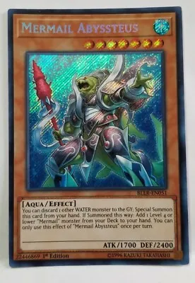 Yugioh Mermail Abyssteus Bllr-en051 Secret Light Played  • $1.85