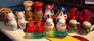 LOT OF SALT & PEPPER SHAKERS McDonald Turkey Boston Dogpatch Japan CUP #2825 • $30