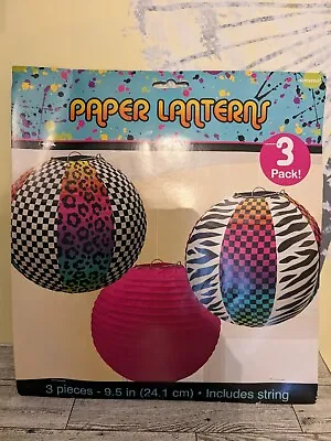 Totally 80s Paper Lanterns  Party Supplies Favors Decorations New • $4.64