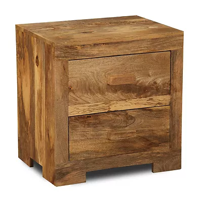 Solid Mango Wood Light 2 Drawer Chest New Indian Furniture  • £179.95