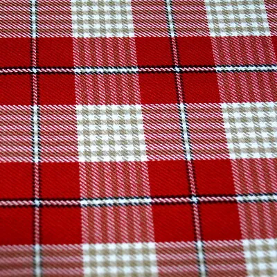 Fashion Tartan Fabric Plaid Check Polyviscose 150cm WideCurtain Blanket Bed • £6