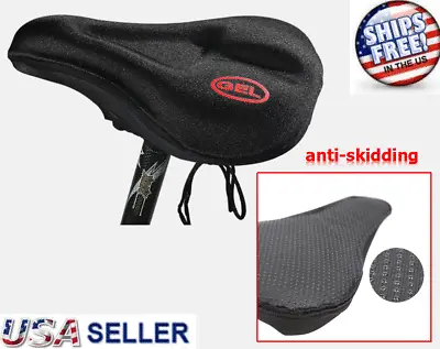 Bike Seat Cover Gel Comfort Cushion Cover Soft Padded Mountain Bicycle Saddle • $10.89