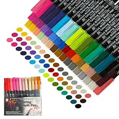 $67.72 • Buy Koi Watercolor Brush Pen | 48 Count Assorted Colors Markers Pens Art