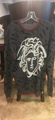 Authentic Rare VERSACE Men's Medusa Print Long Sleeve Sweatshirt • $350