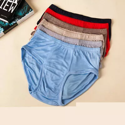 Silk Brief With Pouch Men's Underwear 100% Mulberry Silk Panties Super Cool Soft • $13.59