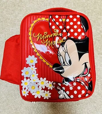 Red Minnie Mouse Lunch Cool Bag With Drink Holder • £3.99