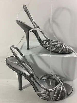 FAITH Silver Strappy D’Orsay Stiletto Sandals. Size 5 • £15.95