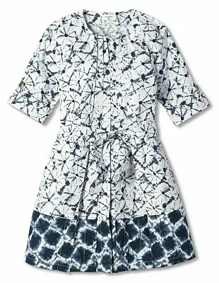 NWT THAKOON For Target Shibori Print Elbow Sleeve Mini Shirtdress Blue/White XL • $68