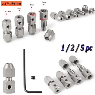£10.79 • Buy Stainless 3.17/4/5/6mm To 4mm Flex Collet Coupler Motor Shaft For RC Coupling