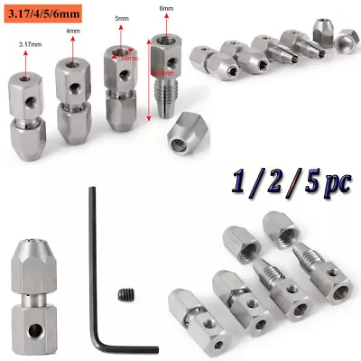 Stainless 3.17/4/5/6mm To 4mm Flex Collet Coupler Motor Shaft For RC Coupling • £5.99