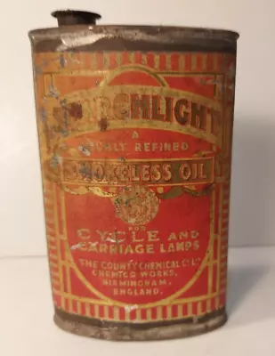 SEARCHLIGHT SMOKELESS BURNING OIL CYCLE CARRAIGE LAMP CHEMICO TIN & Contents • £60