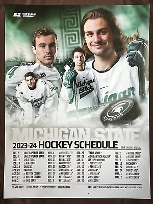 Michigan State Hockey Poster Championship Season Schedule 2023-24! • $20