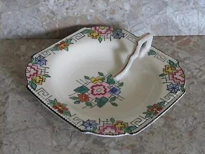 VTG Moriyama Mori-Macha Handpainted Porcelain Aztec Floral Serving Dish • $14.99