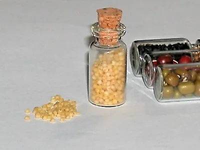 Glass Small Bottle Vial Miniature Dollhouse Food Spice Tiny Nuts Seeds Beans Lot • $8.96