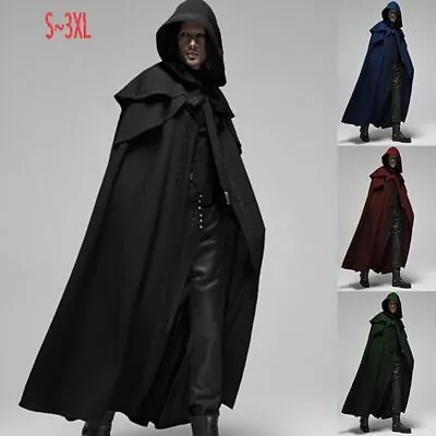 2022 New Men's Cape Coat Hooded Loose Windproof Men's Windbreaker • $44.19