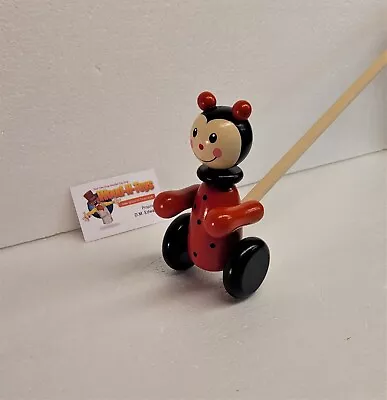 £12.49 • Buy Wooden Push Along Ladybird Childrens Wood Toy