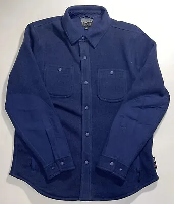 J Crew Men's Eco Nordic Polartec Fleece Shirt Jacket M Medium Blue Snap Up • $60
