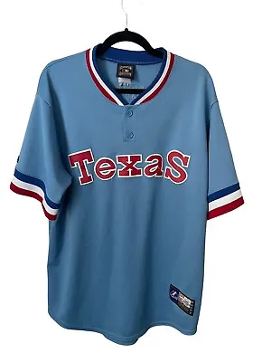 Vintage Majestic Cooperstown Collection Darkish Texas Rangers Baseball Jersey XL • $75