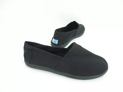 New TOMS Canvas Shoes Black Flats Cotton Up Women's SZ 10.5 Men's Size 9 [A72] • $2.80