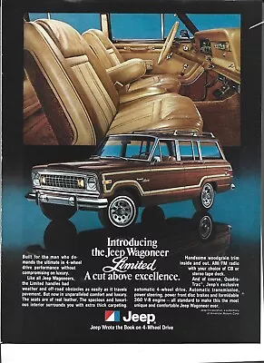 1979 Jeep Wagoneer Print Ad:  Introducing The Limited  A Cut Above Excellence • $4.99