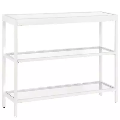 Meyer+Cross Console Table 36  X 30  X 10  Metal/Glass Modern Rectangle White • $132.58