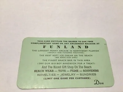 Vintage Collectible Funland Arcade Amusement Machine Ticket • $4.84