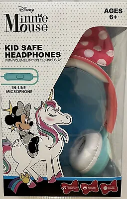 Disney Minnie Mouse Kid Safe Headphones In-Line Microphone New • $20