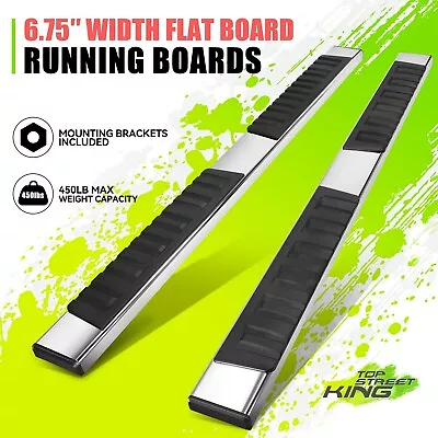 6.75  Flat Side Step Bar Running Boards For Ford F150-F450 Super Crew Cab 15-24 • $126.50