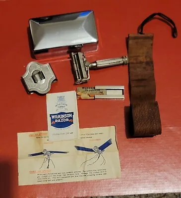 Vintage Wilkinson Sword Gillette Safety Razor Set Box/Blades/etc Complete  • $99