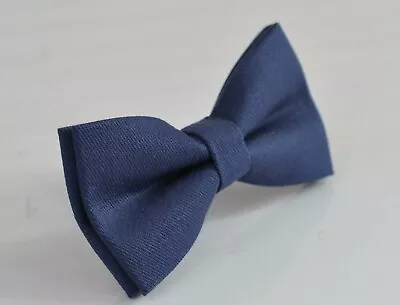 Sapphire Yale Steel Blue Cotton Bow Tie Bowtie Men / Teenge / Boy Kids / Baby • £4.93