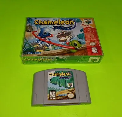 Chameleon Twist Game(Nintendo 64 N64)  In Original Box Rare HTF W Box Protector  • $130