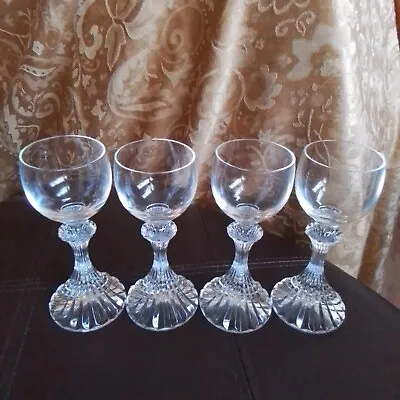 Set Of  4 Mikasa The Ritz Crystal Cordial Wine Stemware • $29.95