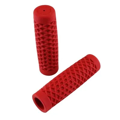 Vans Red 1  Motorcycle Grips - Waffle Sole Pattern - V-Twin/Harley MADE IN USA • $19.95