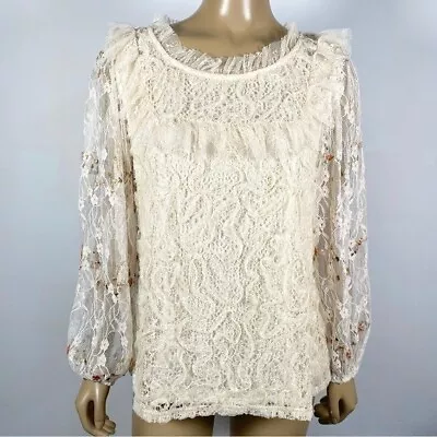 V Cristina V Women’s NWT Size Medium Vintage Lace Embroidered Blouse • $25