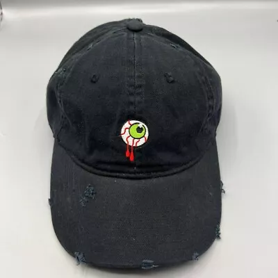 Mishka Distressed Hat Men Black Strap Back Cap Cotton • $12.88