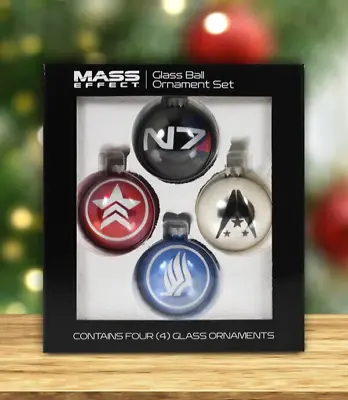 Mass Effect N7 Renegade Paragon Systems Alliance Glass Ball Holiday Ornament Set • $55