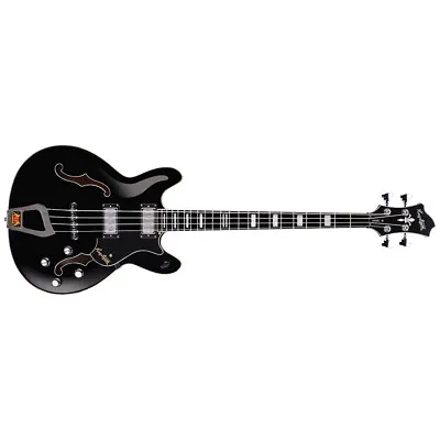 Hagstrom VIKB-BLK Viking Bass Resinator Fretboard Black Gloss • $849