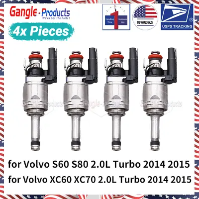 Set Of (4) New 31303495 Fuel Injectors For Volvo S60 S80 2.0L Turbo 2014 2015 • $54.12