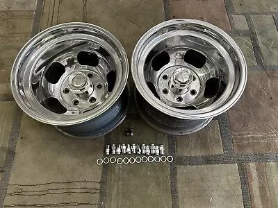 PAIR (2) 15x10 VINTAGE  SLOT MAGS CHEVY 6 LUG 2WD TRUCK C10 BLAZER • $599.99