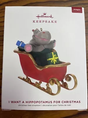 Hallmark Keepsake 2019  I Want A Hippopotamus For Christmas Magic Ornament NIB • $15