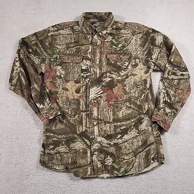 Mossy Oak Break Up Infinity Button Up Flannel Shirt Mens Medium Camo Long Sleeve • $14.97