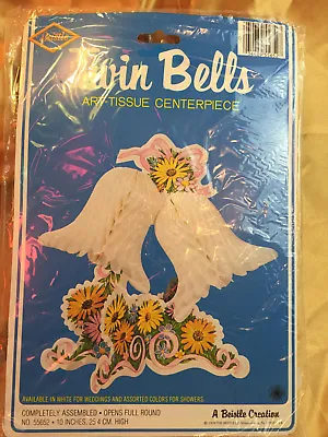 Vintage Beistle Co Honeycomb Paper Twin Bells Art Tissue Centerpiece Shower  • $19.99
