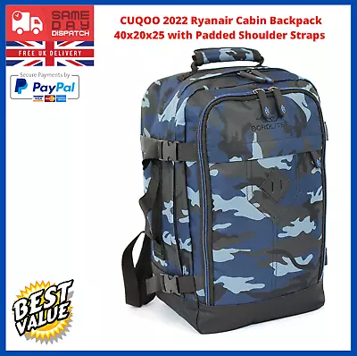 Carry On Backpack 40x20x25 Ryanair Cabin Flight Bag Travel Luggage Shoulder Bag • £9.99
